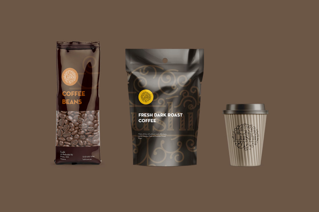 Coffee packaging branding logo design print